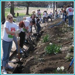 Give a gift that matters: a donation in your friend's name. Give a pitchfork to help volunteers spread mulch, which provides nutrients for plants and trees. 